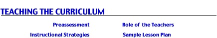 Teaching the Curriculum - Submenu